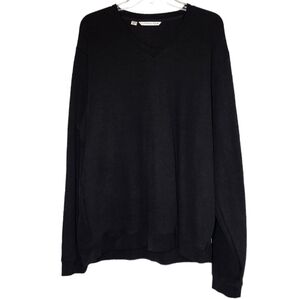 Cutter & Buck Black V-Neck Pima Cotton Sweater. Men's size Large.